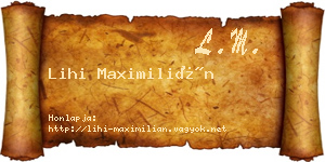Lihi Maximilián névjegykártya
